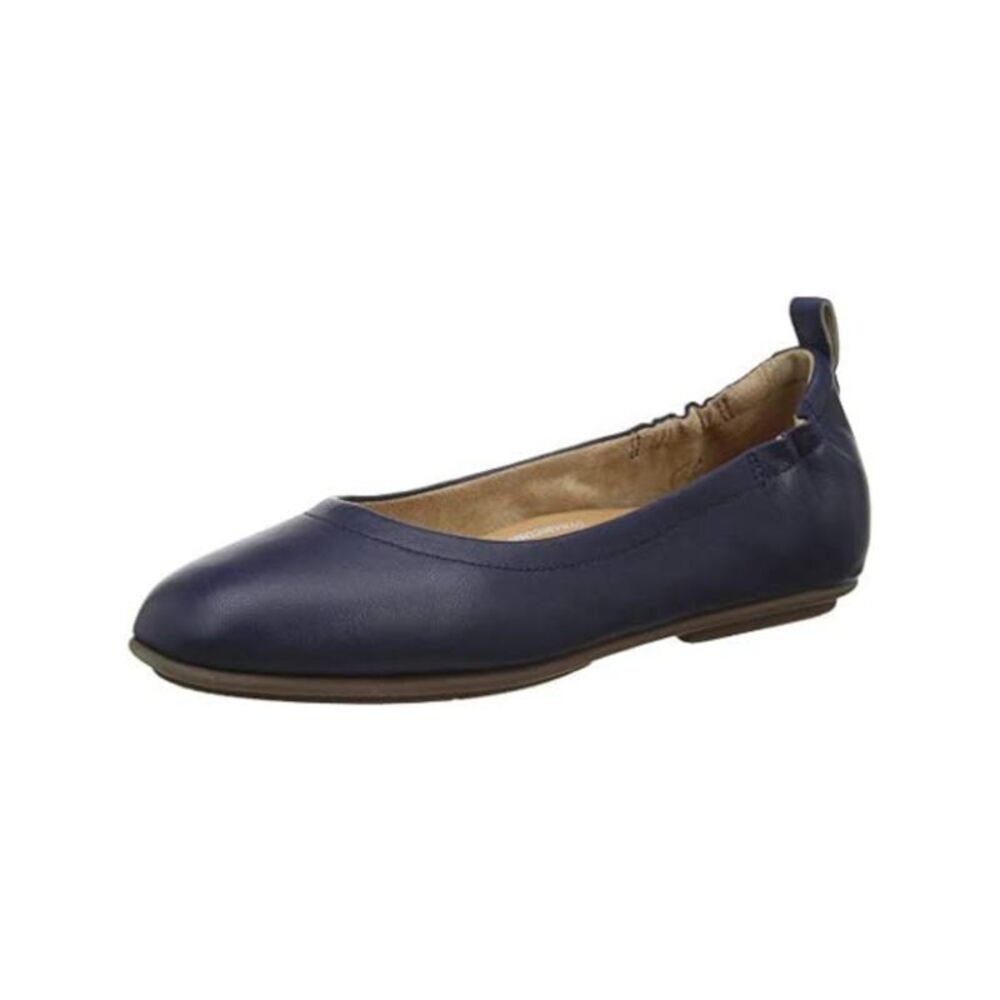 Fitflop Navy Leather Ballet Flats